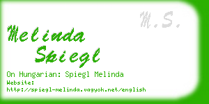 melinda spiegl business card